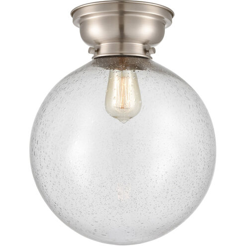 Aditi XX-Large Beacon LED 12 inch Brushed Satin Nickel Flush Mount Ceiling Light in Seedy Glass, Aditi