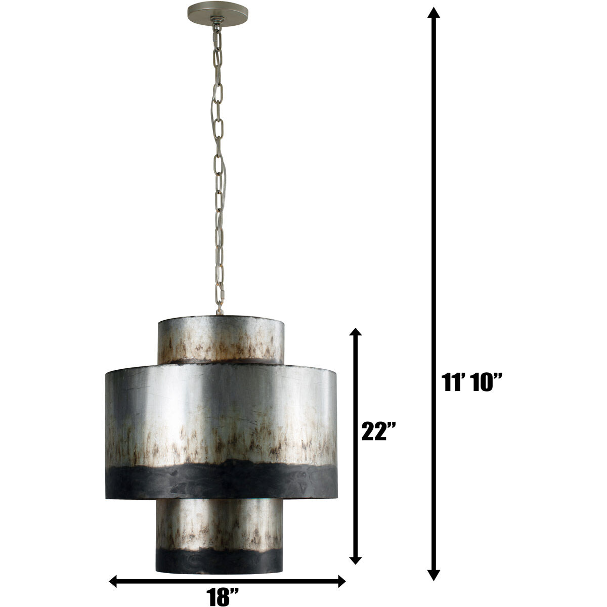 Cannery 4 Light 18 inch Ombre Galvanized Pendant Ceiling Light