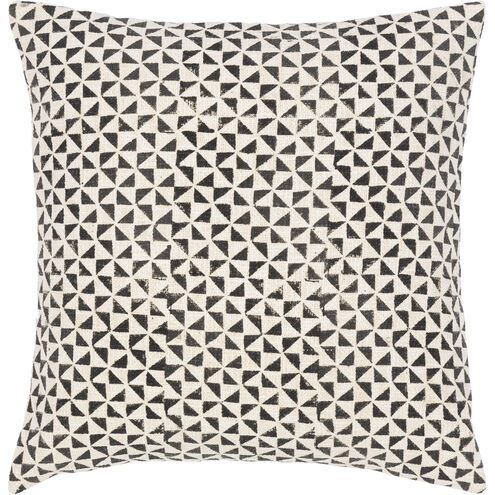 Janya 18 inch Black Pillow Cover in 18 x 18, Square