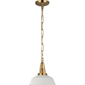 Chapman & Myers Layton LED 10 inch Antique-Burnished Brass Pendant Ceiling Light in Matte White