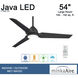 Java 54 inch Coal Outdoor Ceiling Fan