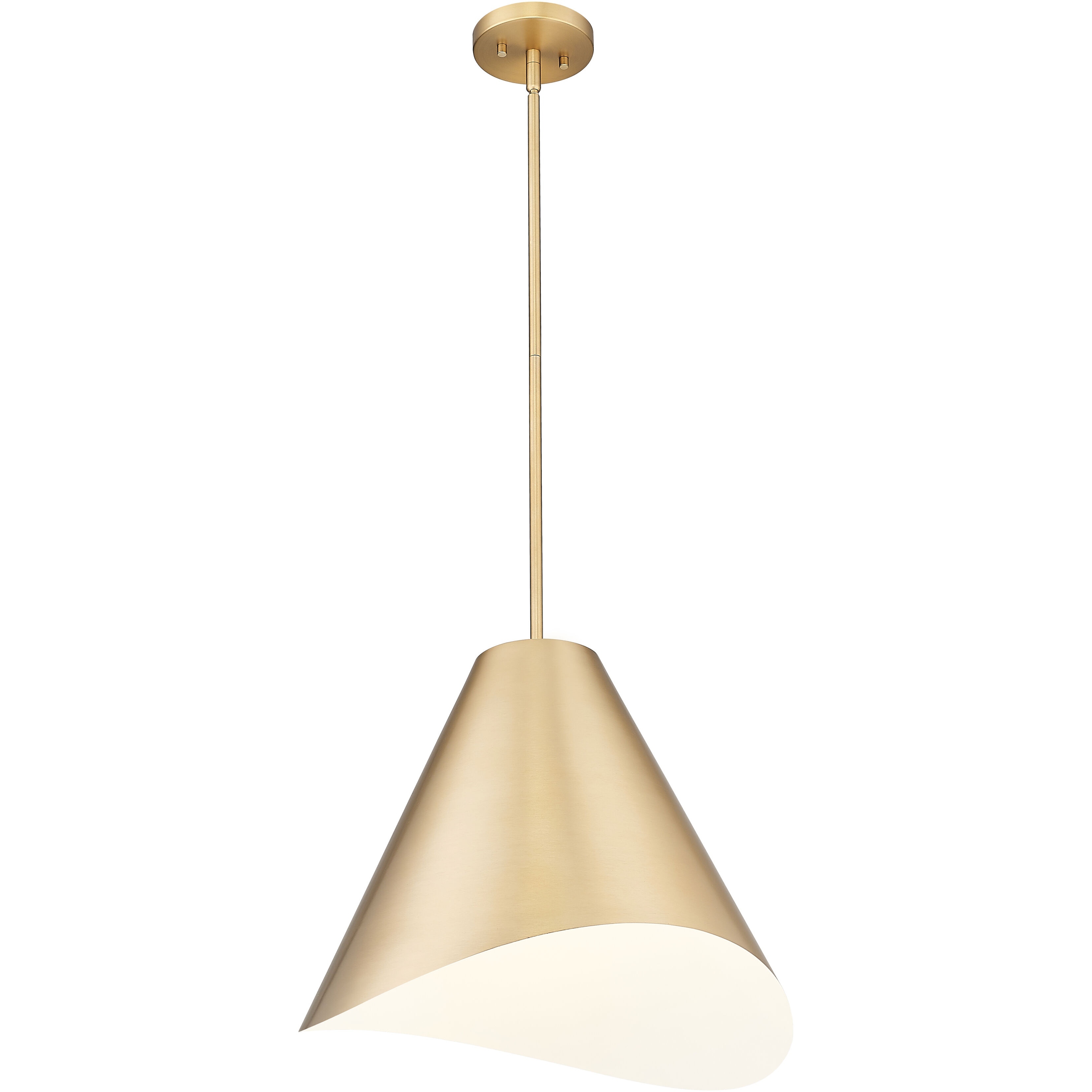Aria 1 Light 18 inch Modern Gold Pendant Ceiling Light in Modern Gold & Inner White