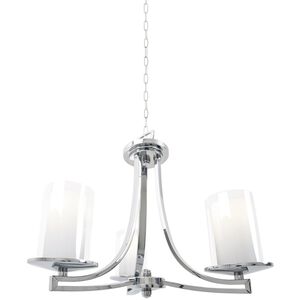 Essex 3 Light 20 inch Chrome Semi-flush Mount Ceiling Light in Half Opal Glass