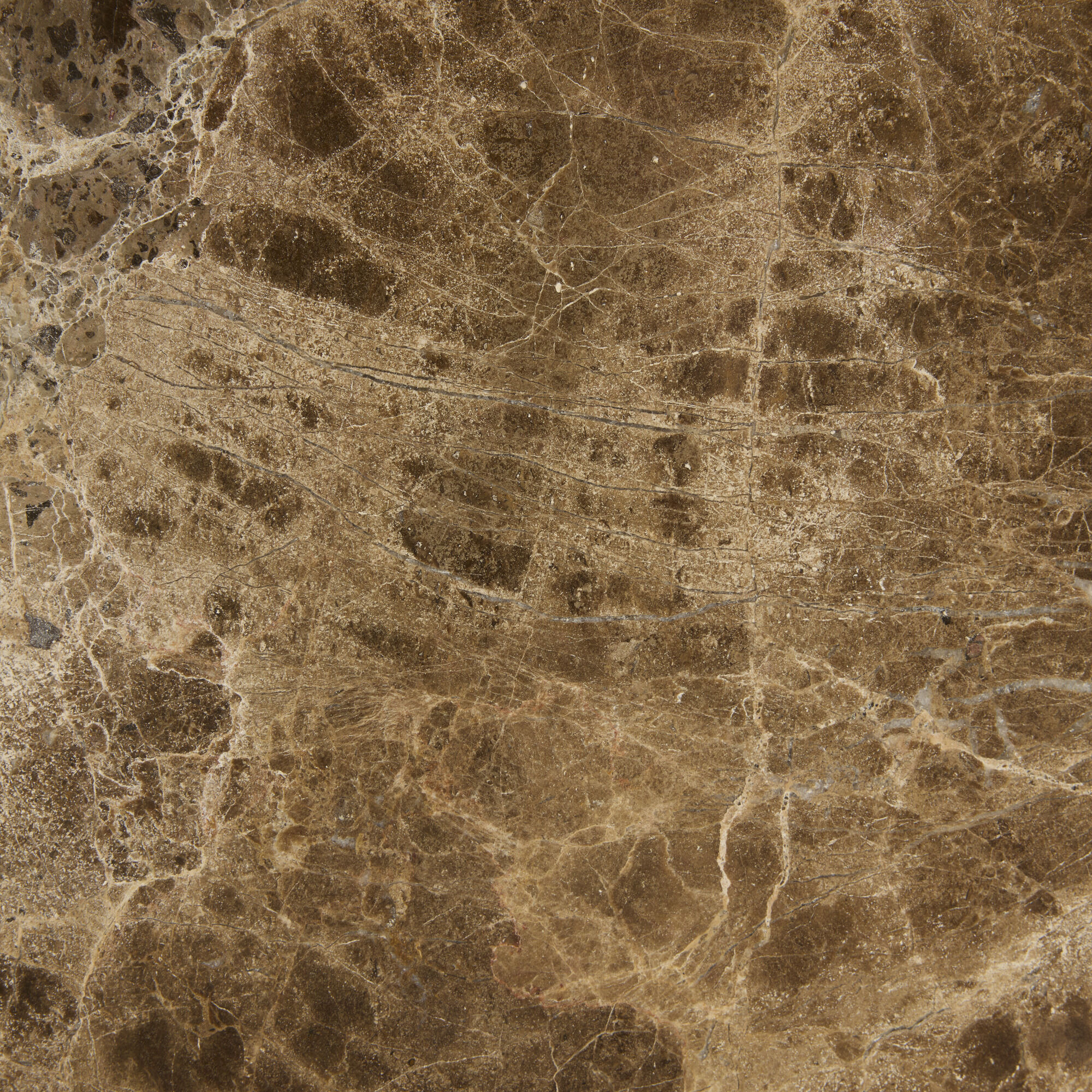 Mabel 12 inch Brown Emperador and Vintage Brass Accent Table