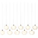 Ume 10 Light 44.7 inch Bronze Pendant Ceiling Light in Frosted, Long Pipe
