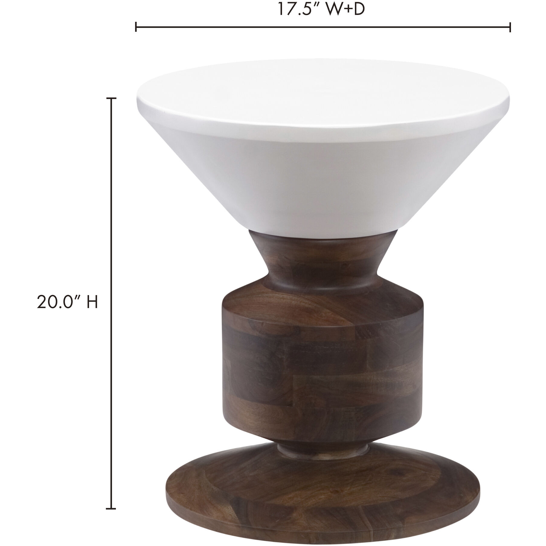 Hippo 20 inch White Stool