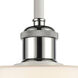 Ballston Clymer LED 4 inch White and Polished Chrome Pendant Ceiling Light in Matte White Glass, Ballston