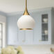 Alora Mood Hazel 1 Light 10.13 inch Aged Gold Pendant Ceiling Light in Opal Glass