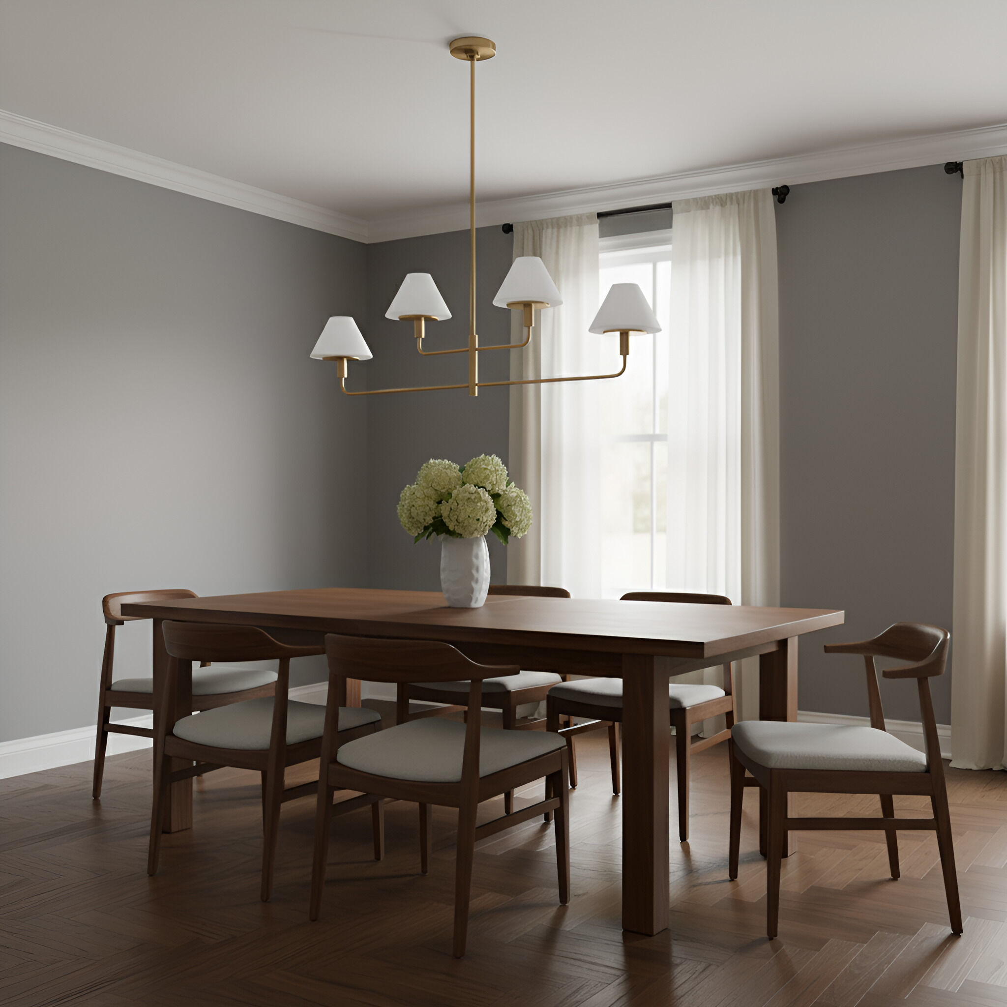 Mendota 4 Light 50 inch Satin Brass Chandelier Ceiling Light