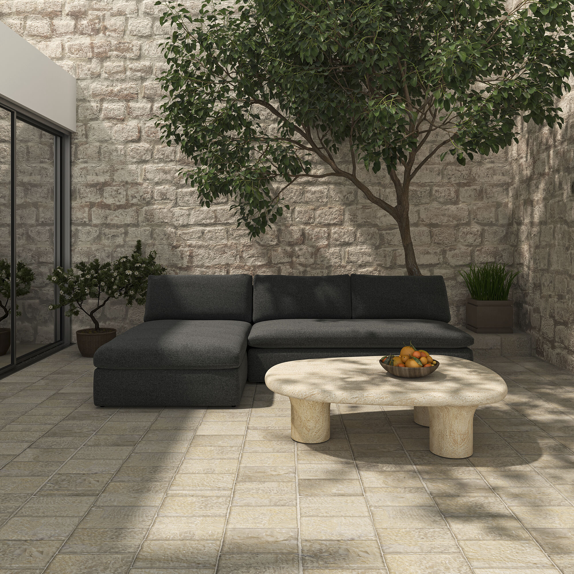 Warby 55 X 42 inch Beige Outdoor Coffee Table