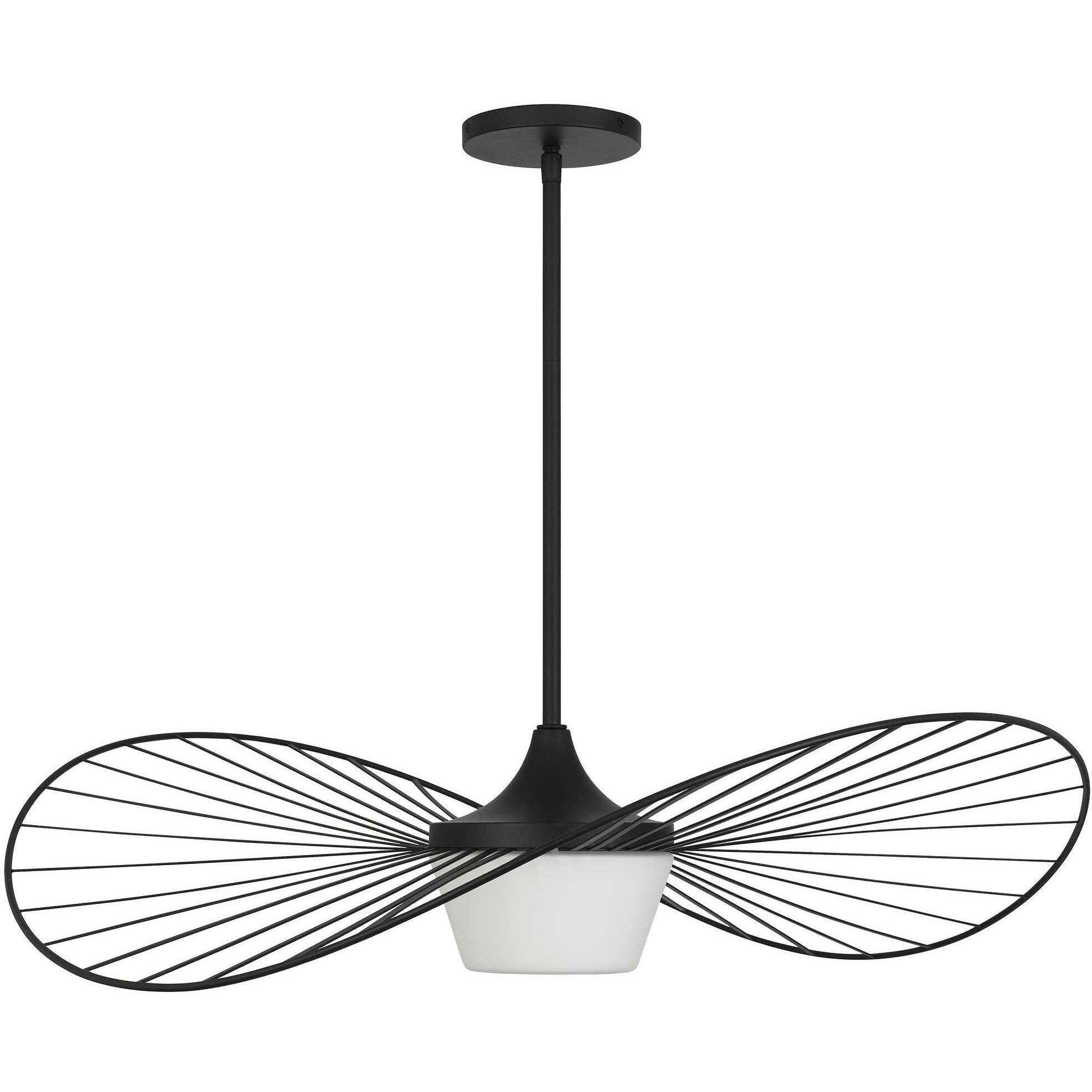 New Wave LED 34 inch Sand Black Outdoor Pendant