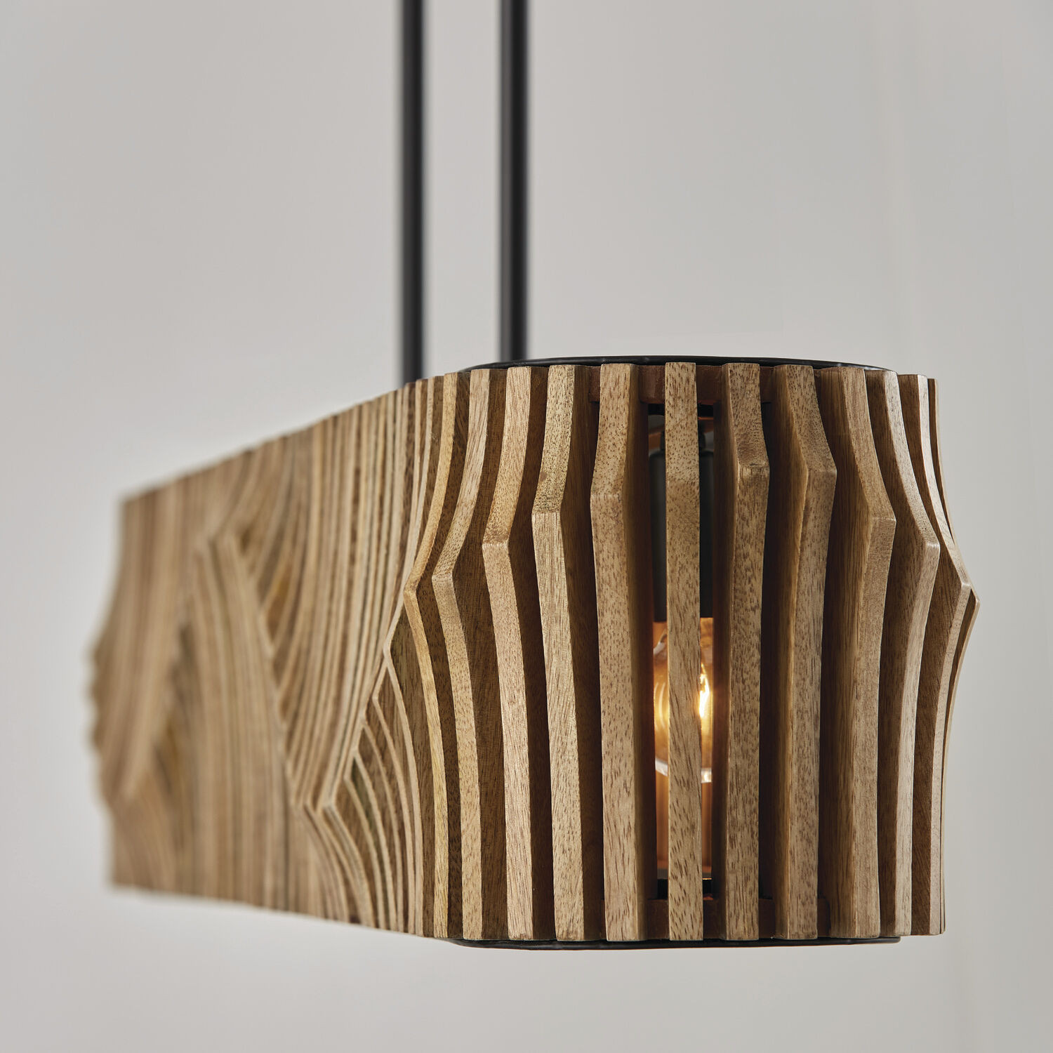 Archer 6 Light 41 inch Light Wood and Matte Black Island Light Ceiling Light