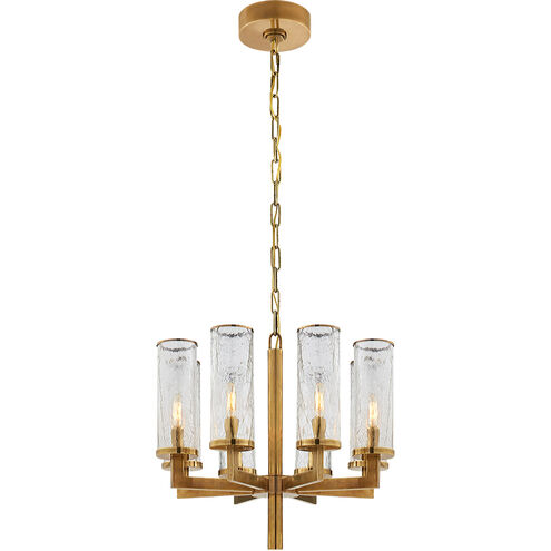 Kelly Wearstler Liaison 8 Light 20.5 inch Antique-Burnished Brass Single Tier Chandelier Ceiling Light in Crackle Glass