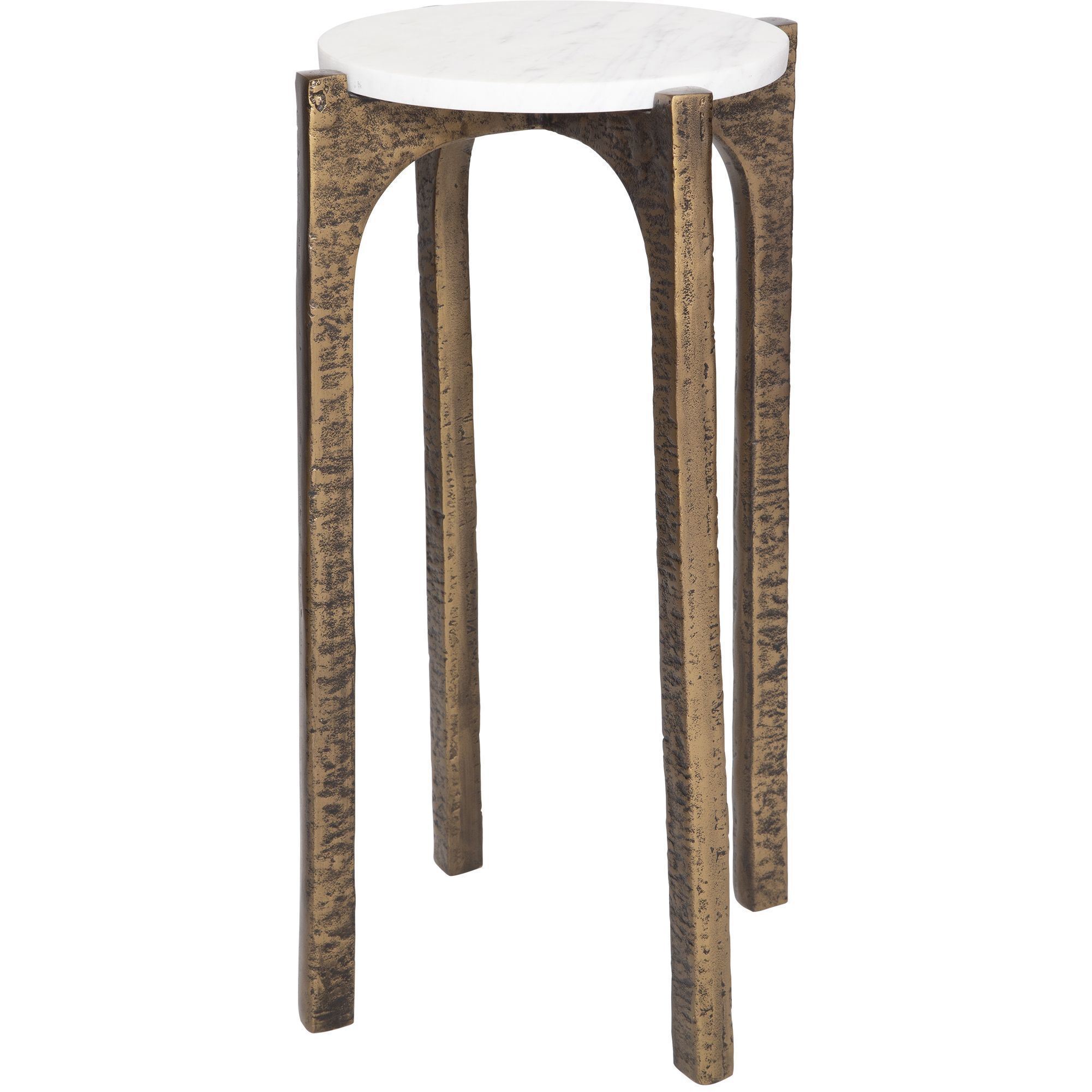 Vivi 22 X 12 inch Antique Brass and Natural Marble Drink Table