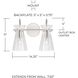 Mila 2 Light 14 inch Polished Nickel Vanity Light Wall Light