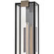Bergen 1 Light 28 inch Black with Burnished Bronze Outdoor Wall Mount Lantern