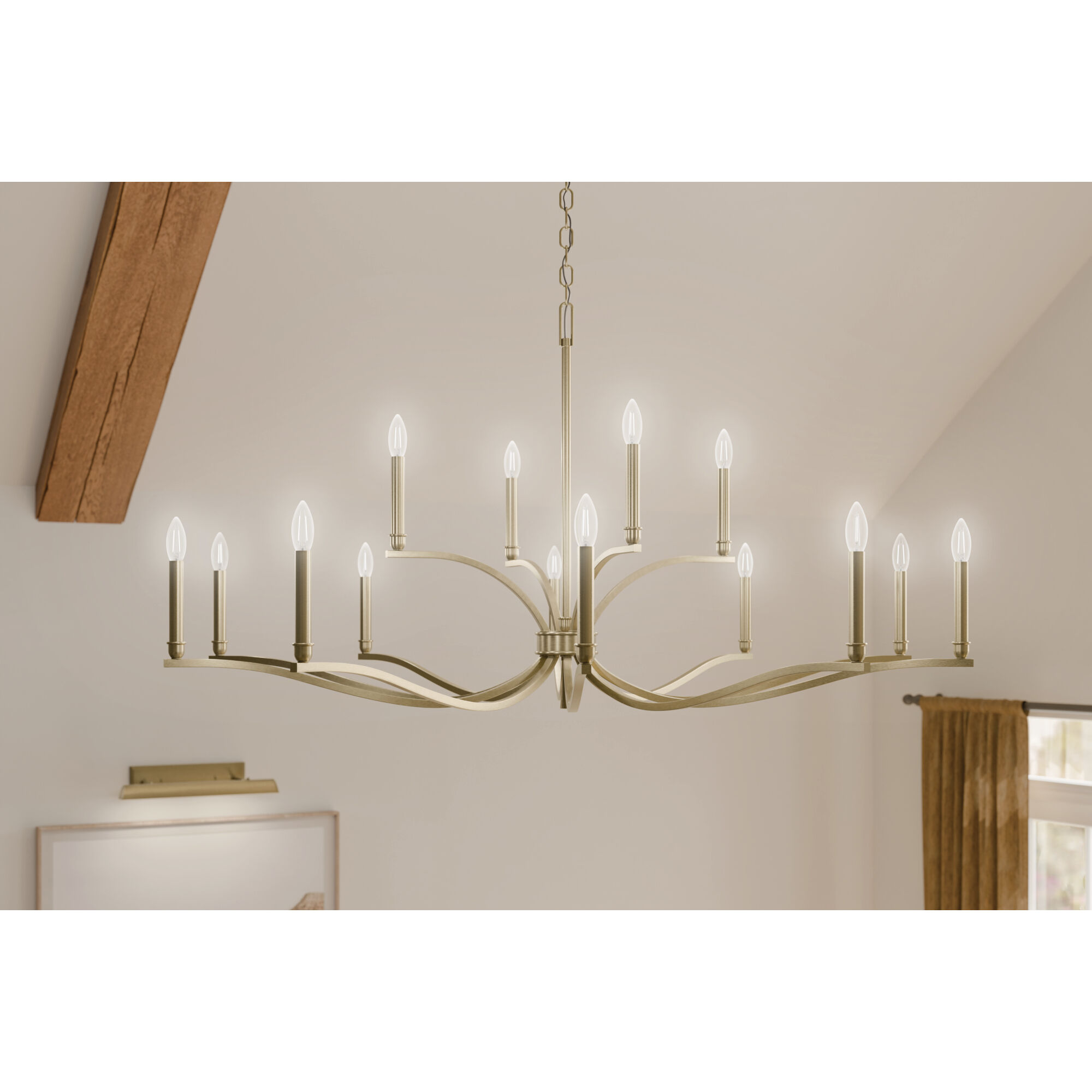 Malene 14 Light Champagne Bronze Chandelier Ceiling Light, 2 Tier Large