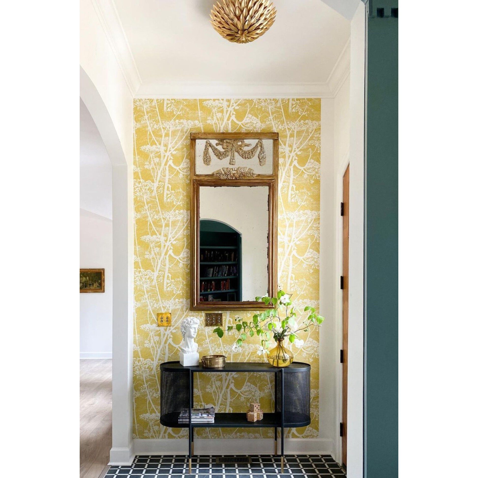 Broche 4 Light 16 inch Antique Gold Semi Flush Ceiling Light