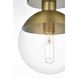 Eclipse 1 Light 8 inch Satin Gold Flush Mount Ceiling Light