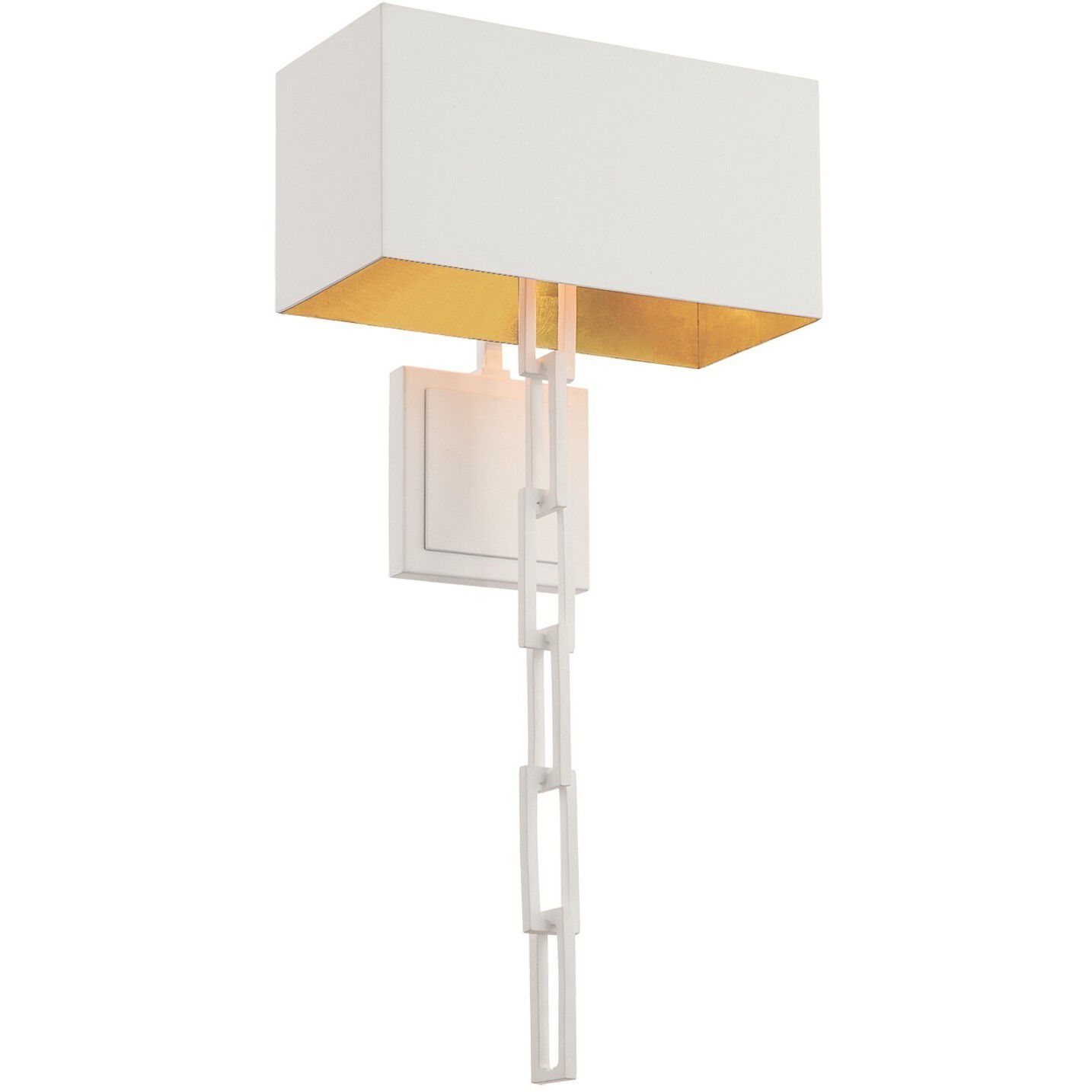 Alston Sconce Wall Light in Matte White and Antique Gold