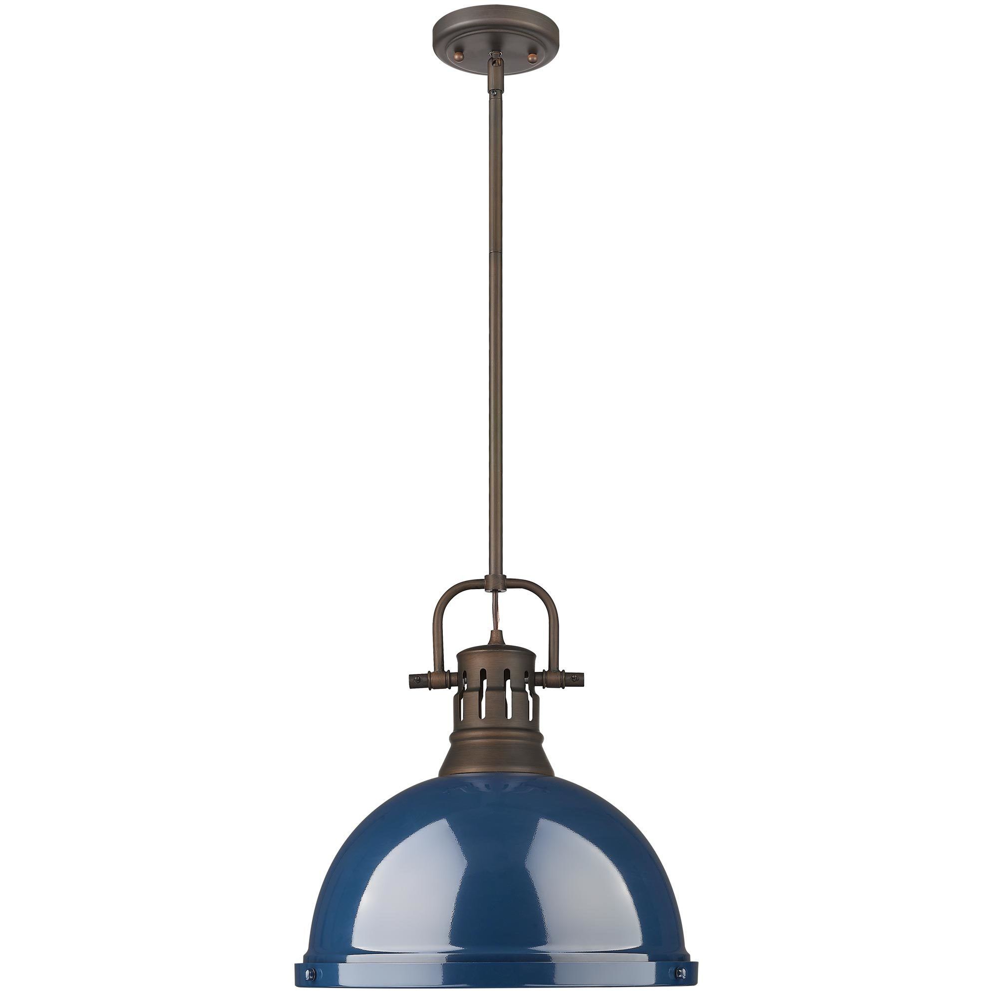 Yep Duncan 1 Light 14 inch Rubbed Bronze Pendant Ceiling Light in Navy