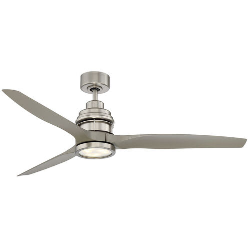 Farmhouse 60 inch Brushed Nickel with Silver Blades Ceiling Fan