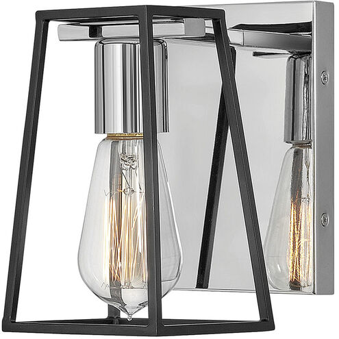 Filmore 1 Light 6.75 inch Chrome with Satin Black Vanity Light Wall Light