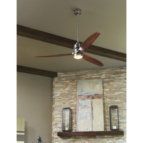 Sonnet 70 inch Chrome with Greywood Blades Ceiling Fan Kit in Grey Wood
