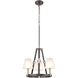 Armstrong Grove 3 Light 18 inch Charcoal with Satin Nickel Chandelier Ceiling Light