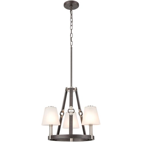 Armstrong Grove 3 Light 18 inch Charcoal with Satin Nickel Chandelier Ceiling Light