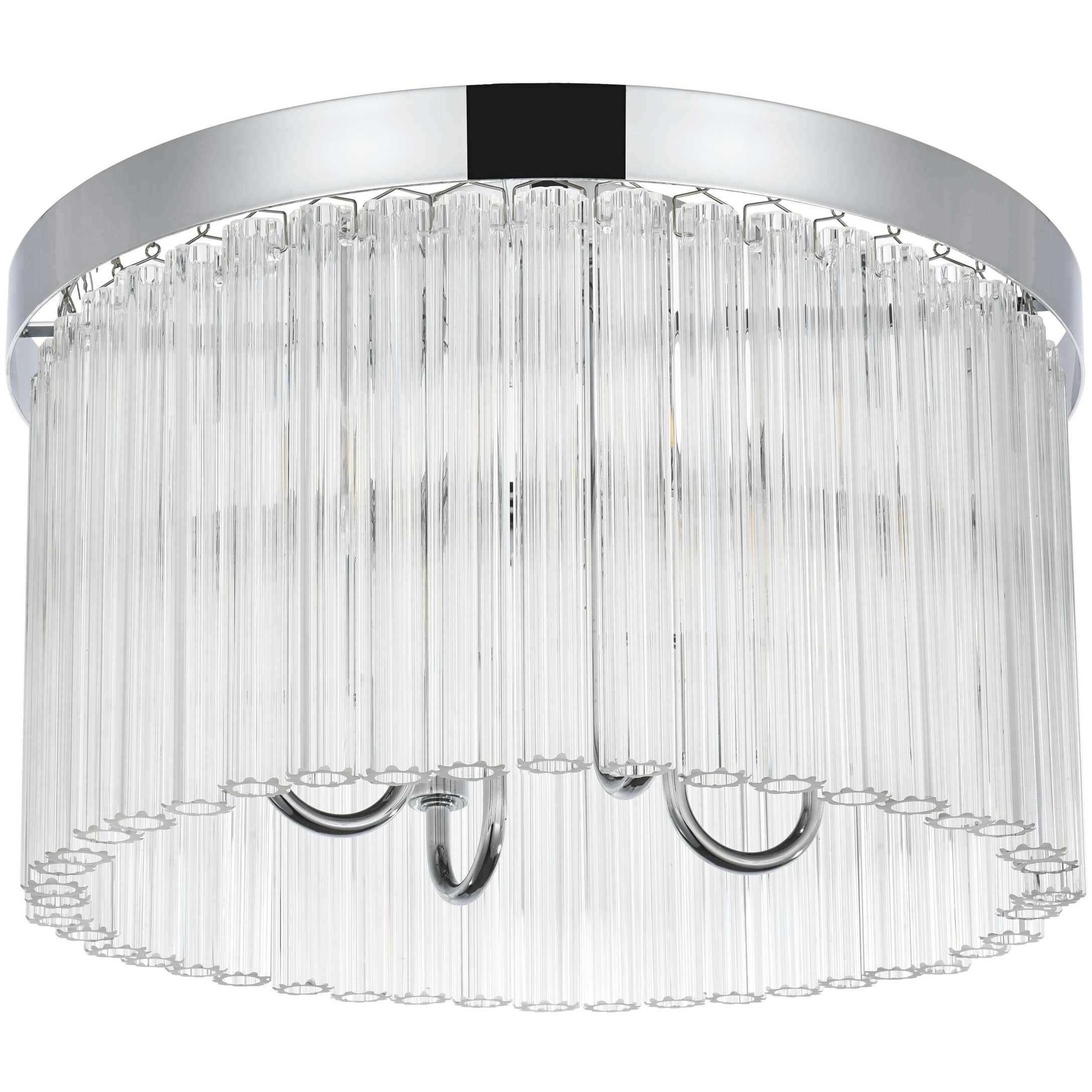 Harlow 4 Light 16 inch Chrome Flush Mount Ceiling Light