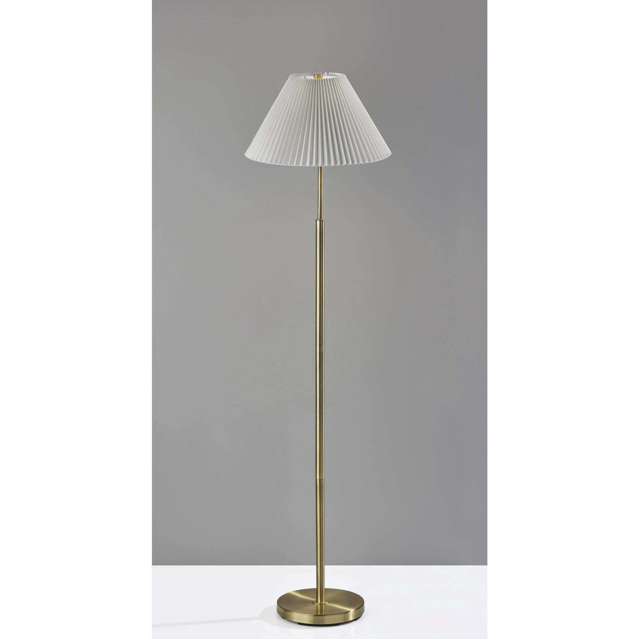 Jeremy 60.75 inch 100.00 watt Antique Brass Floor Lamp Portable Light, Simplee Adesso