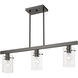 Munich 3 Light 30 inch Black Chrome Linear Chandelier Ceiling Light