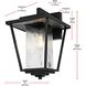 York 1 Light 15.5 inch Black Outdoor Wall Sconce