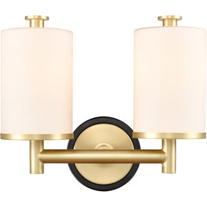 Marlowe 2 Light 14 inch Black Satin Brass Bath Vanity Light Wall Light