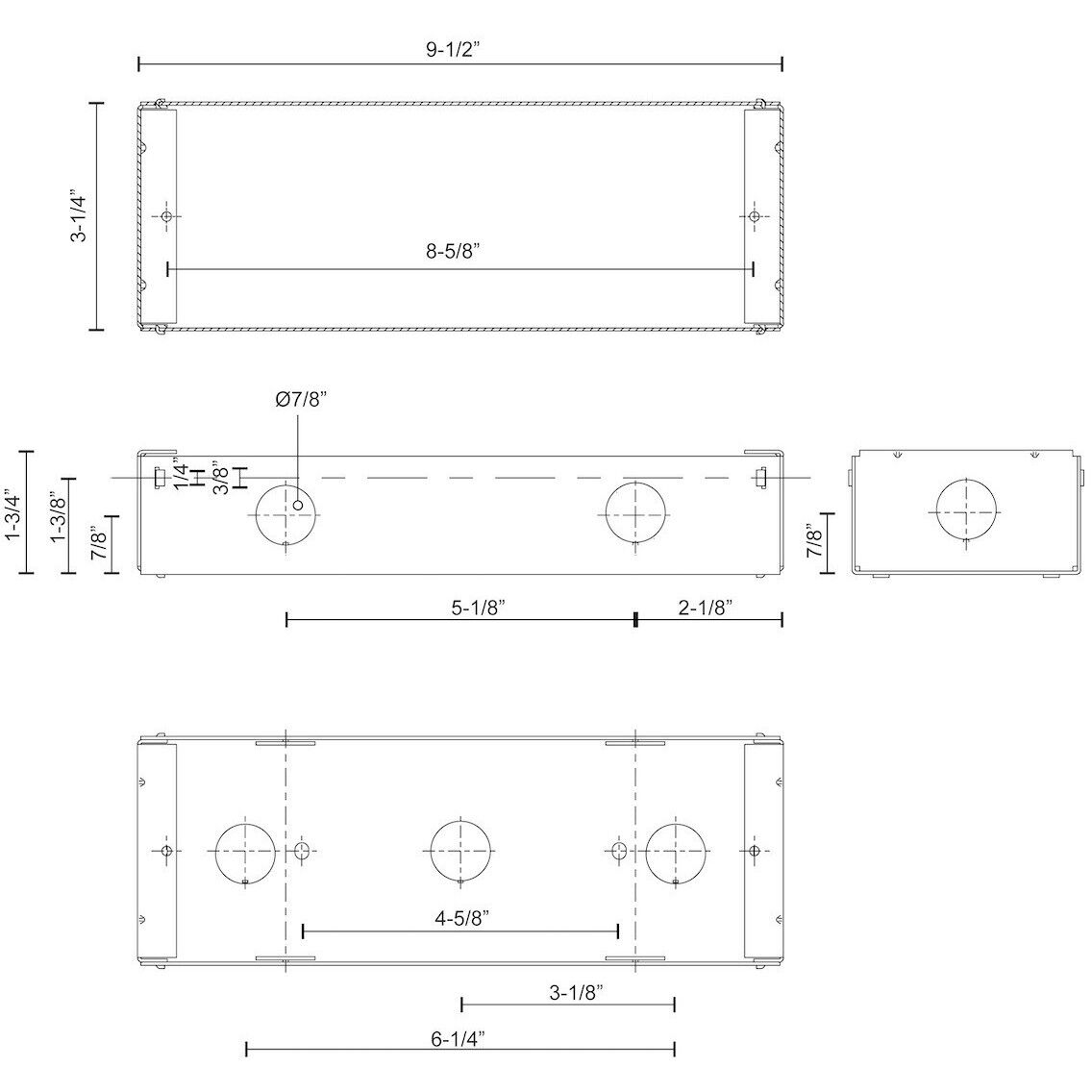 Bristol Interior Wall Box Wall Light, Compatible with ER7110 and ER9410