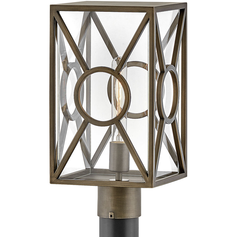 Coastal Elements Brixton 1 Light 15.5 inch Burnished Bronze Outdoor Post Mount Lantern, Medium
