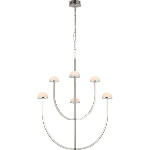 Kelly Wearstler Pedra LED 28.25 inch Polished Nickel Two-Tier Chandelier Ceiling Light, Large