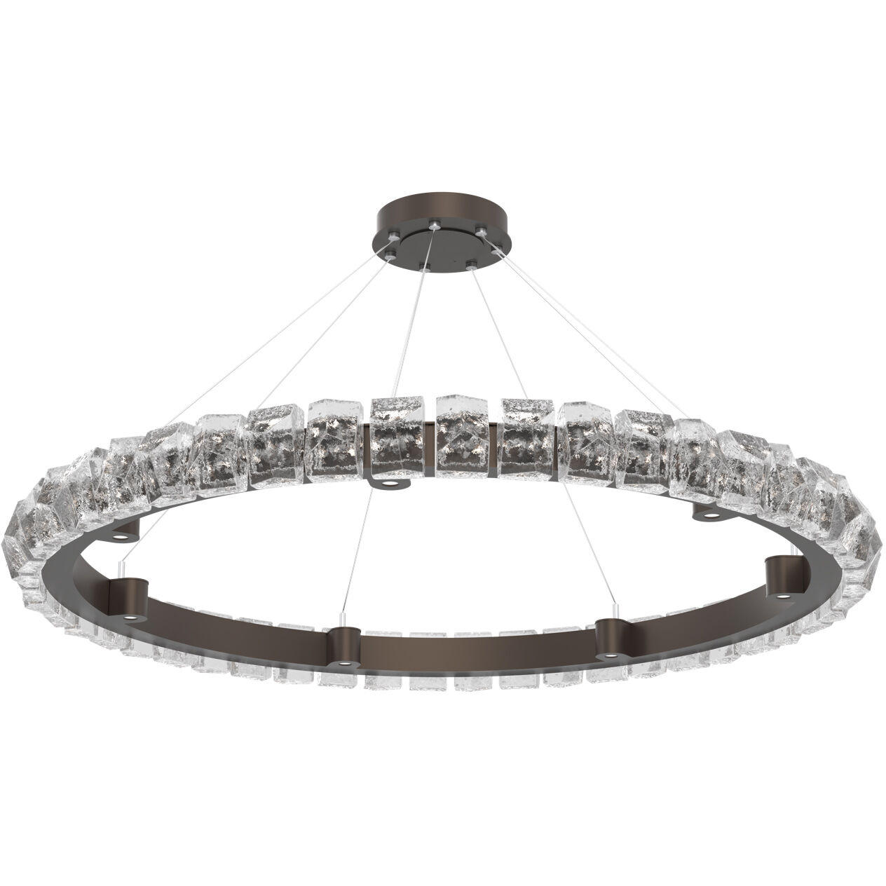 Tessera LED 50 inch Flat Bronze Chandelier Ceiling Light in Tessera Facet