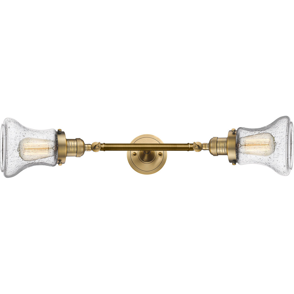 Franklin Restoration Bellmont LED 17 inch Brushed Brass Bath Vanity Light Wall Light in Seedy Glass, Franklin Restoration