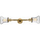 Franklin Restoration Bellmont LED 17 inch Brushed Brass Bath Vanity Light Wall Light in Seedy Glass, Franklin Restoration