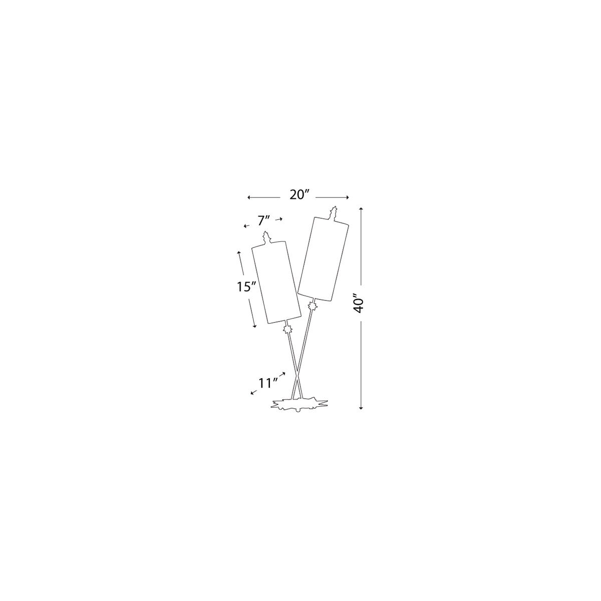 Nettle Luxe 40 inch 60.00 watt Gold Leafed With Cream Table Lamp Portable Light, Flambeau