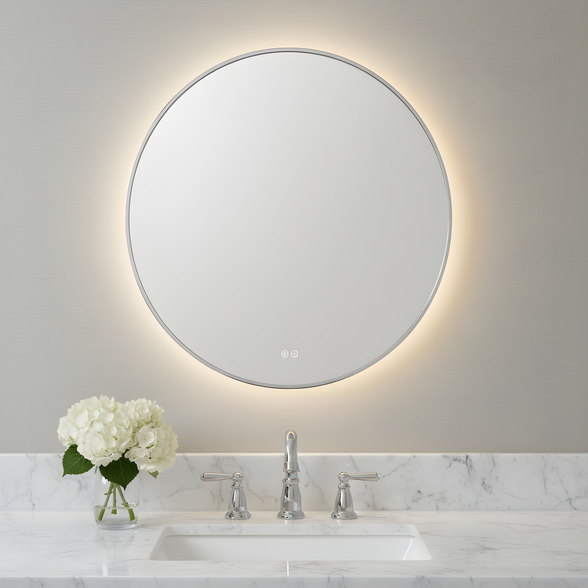 Cadre 36 X 36 inch Chrome Backlit Wall Mirror