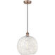 Edison White Mouchette 1 Light 13.75 inch Antique Copper Cord Hung Pendant Ceiling Light