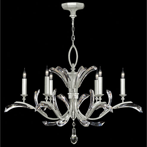 Beveled Arcs 6 Light 42 inch Silver Chandelier Ceiling Light in Silver Leaf