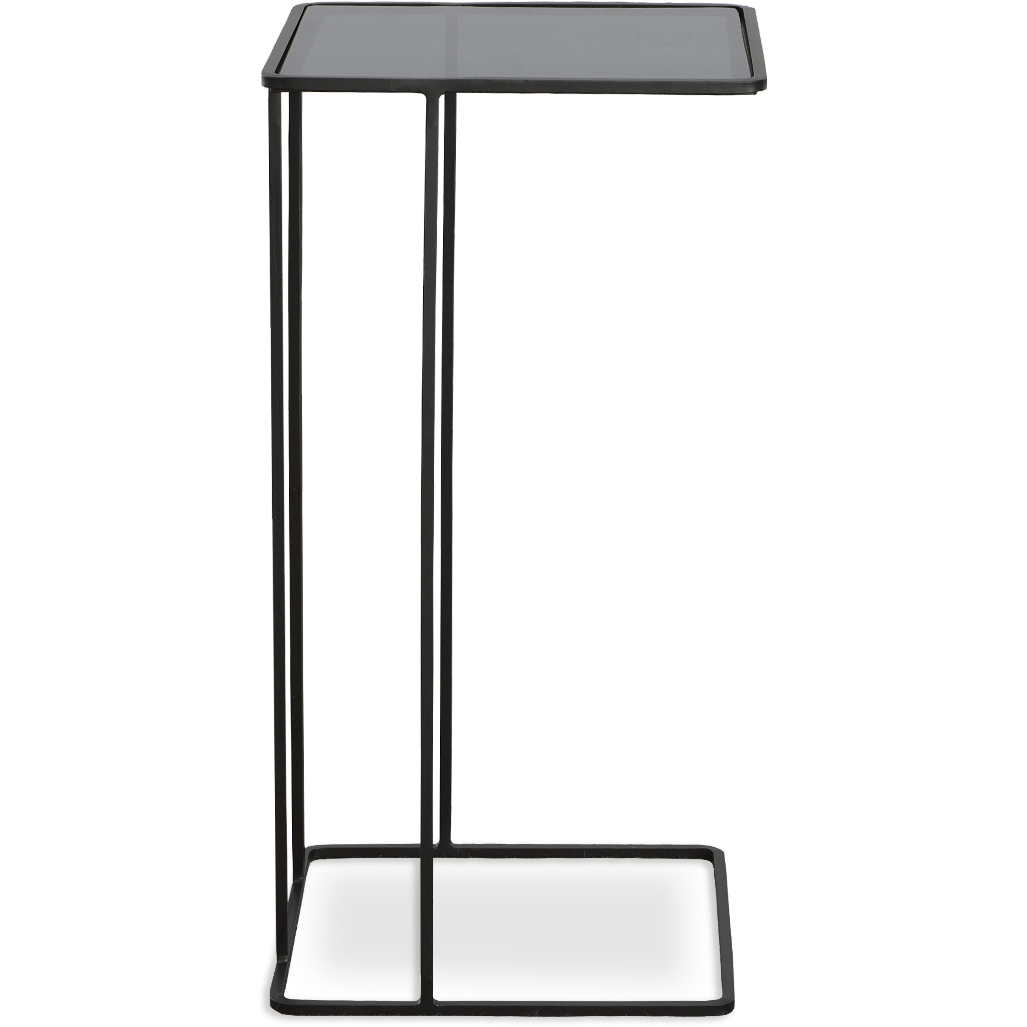Cadmus 24 X 12.25 inch Brushed Black with Smoked Glass Accent Table