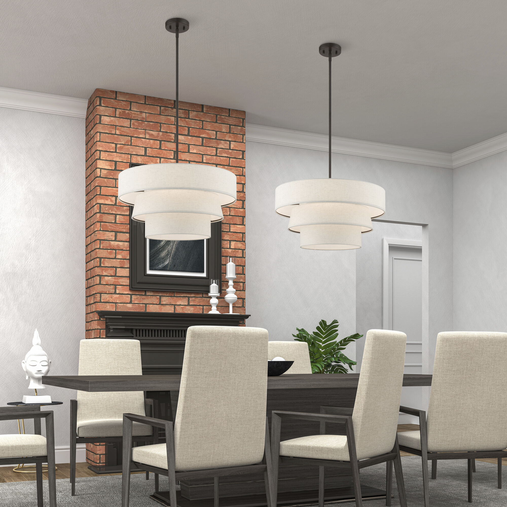 Chandler 4 Light 23 inch English Bronze Pendant Chandelier Ceiling Light