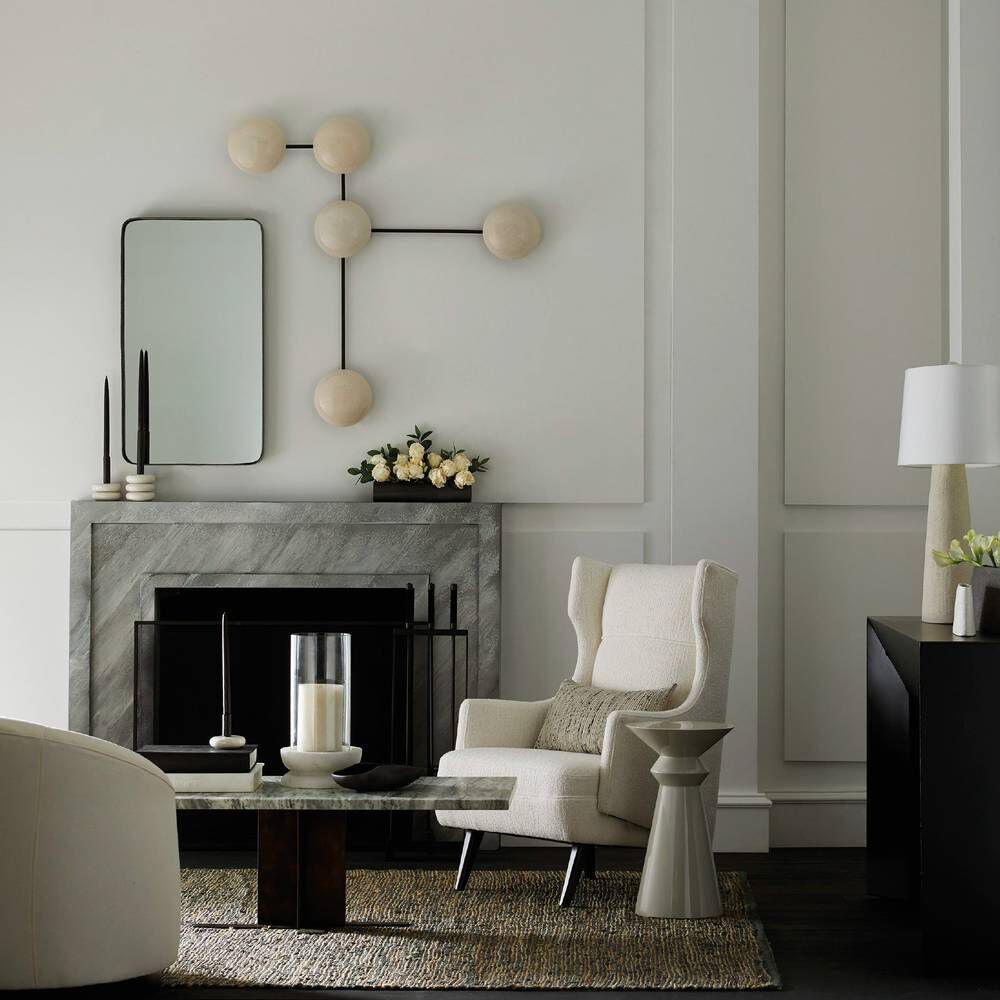 Glaze 5 Light 44 inch Ivory Stained Crackle and Blackened Steel Sconce Wall Light