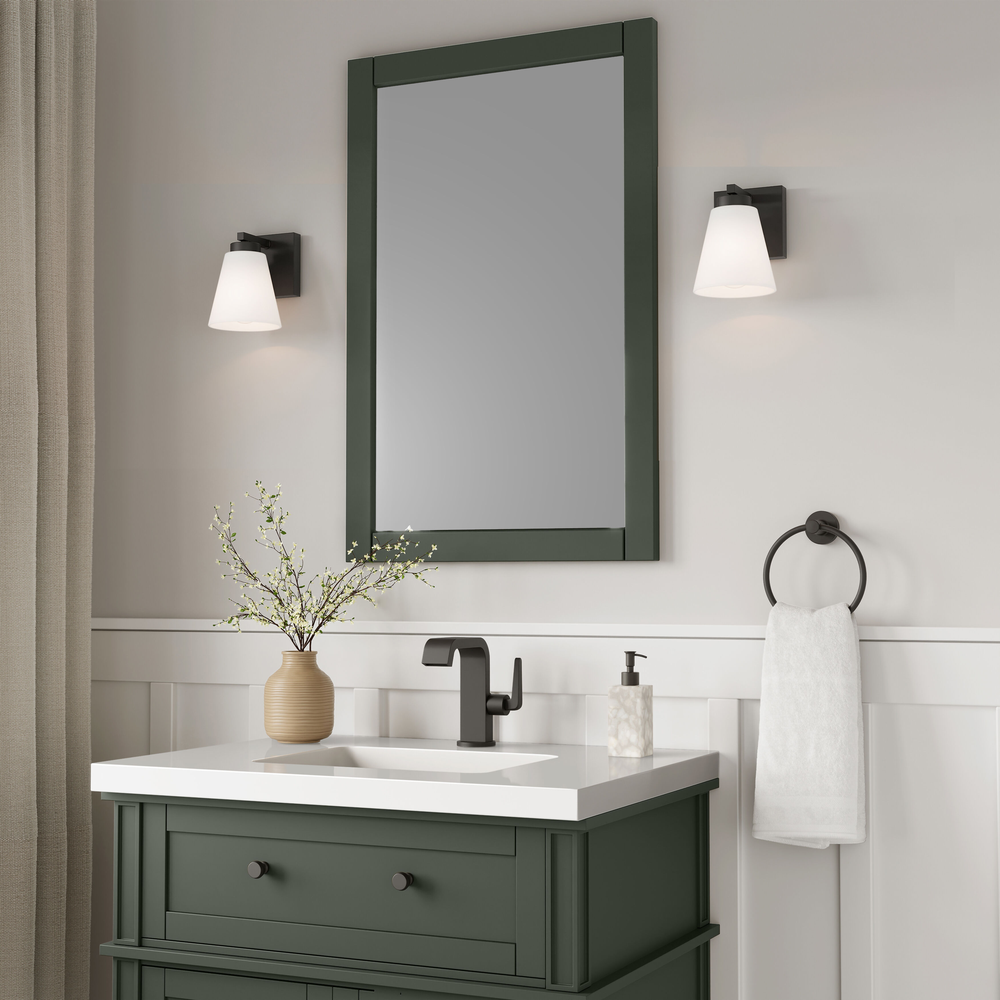 Strayhan 1 Light 5 inch Matte Black Wall Sconce Wall Light