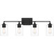 Prescott 4 Light 34 inch Matte Black Bath Light Wall Light, Extra Large